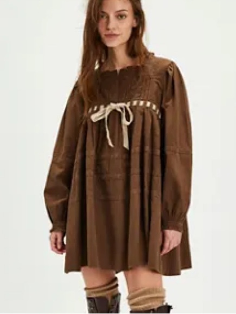 Free People Tea Time Brown Dress NWT
